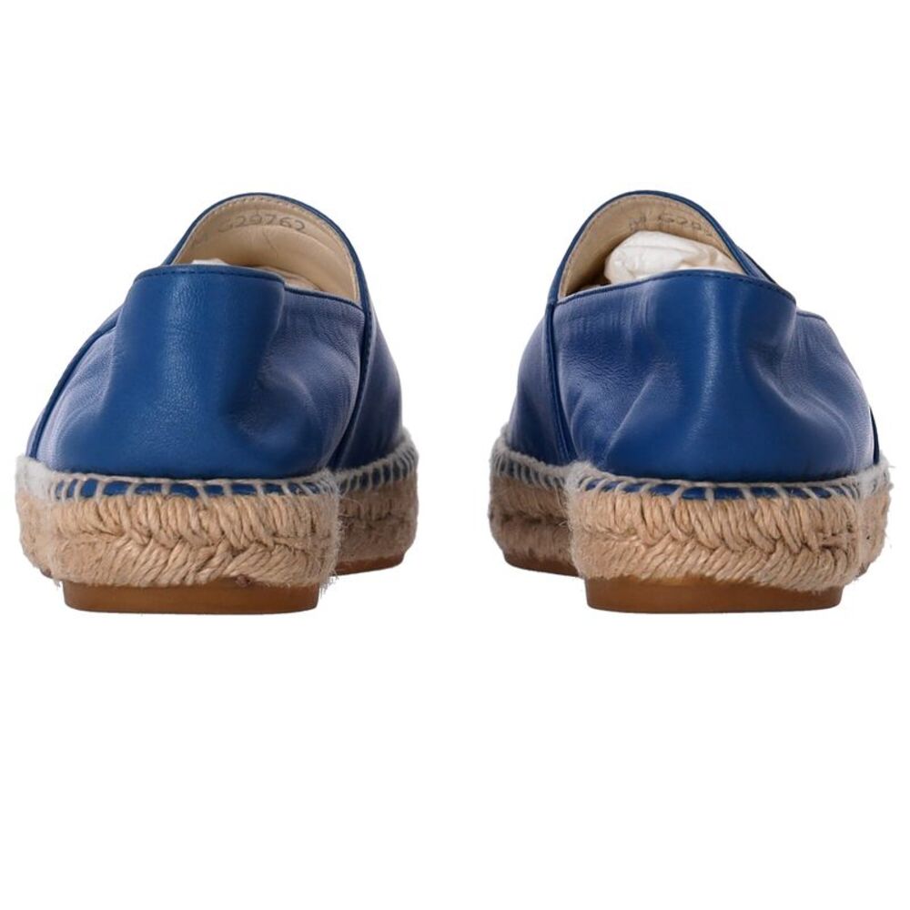 Chanel CC Espadrille Flats in Blue Lambskin Leather - Picture 3 of 12